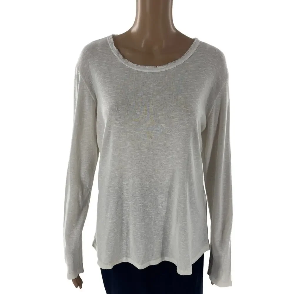 Nina Kendosa Paris White Long Sleeve Cotton Top